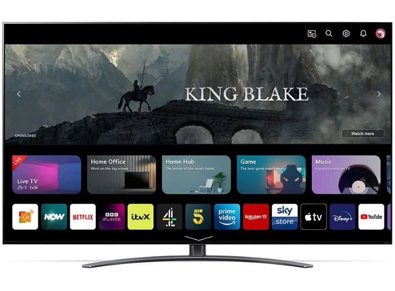 LG 75QNED916QE (2023) QNED MiniLED HDR 4K Ultra HD Smart TV, 75 inch with Freeview Play/Freesat HD - Dark Steel Silver | Atlantic Electrics