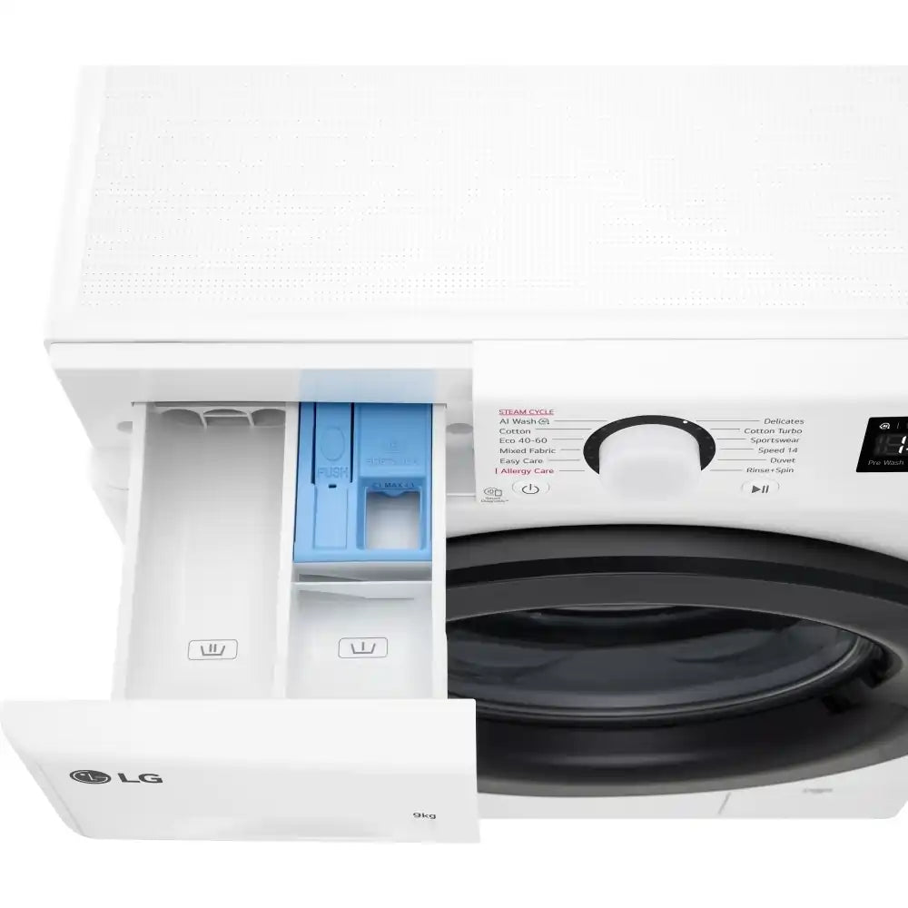 LG F2Y509WBLN1 Washing Machine in White 1200rpm 9kg - White | Atlantic Electrics - 40464354017503 