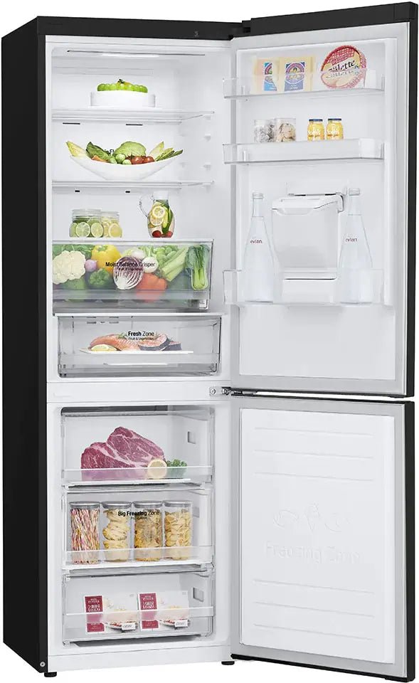 LG GBF61BLHEN, Fridge Freezer E Rated in Black Steel