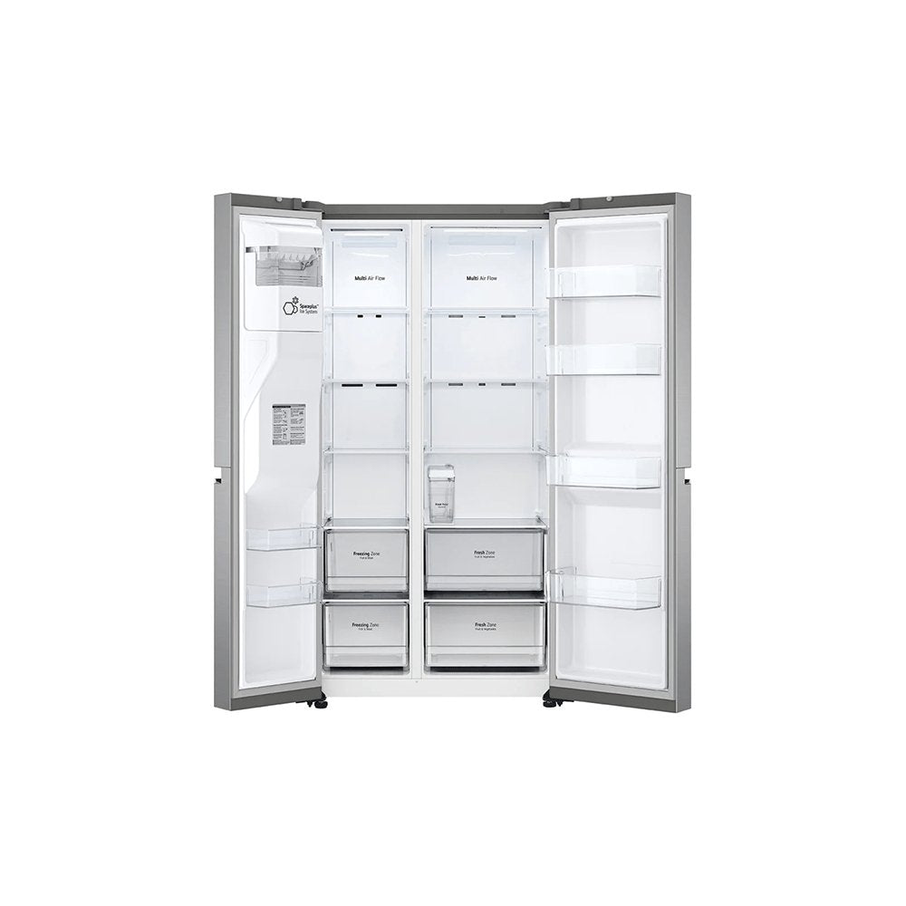 LG NatureFRESH™ GSLV71PZTF Non-Plumbed Total No Frost American Fridge Freezer - Steel | Atlantic Electrics - 39478157443295 