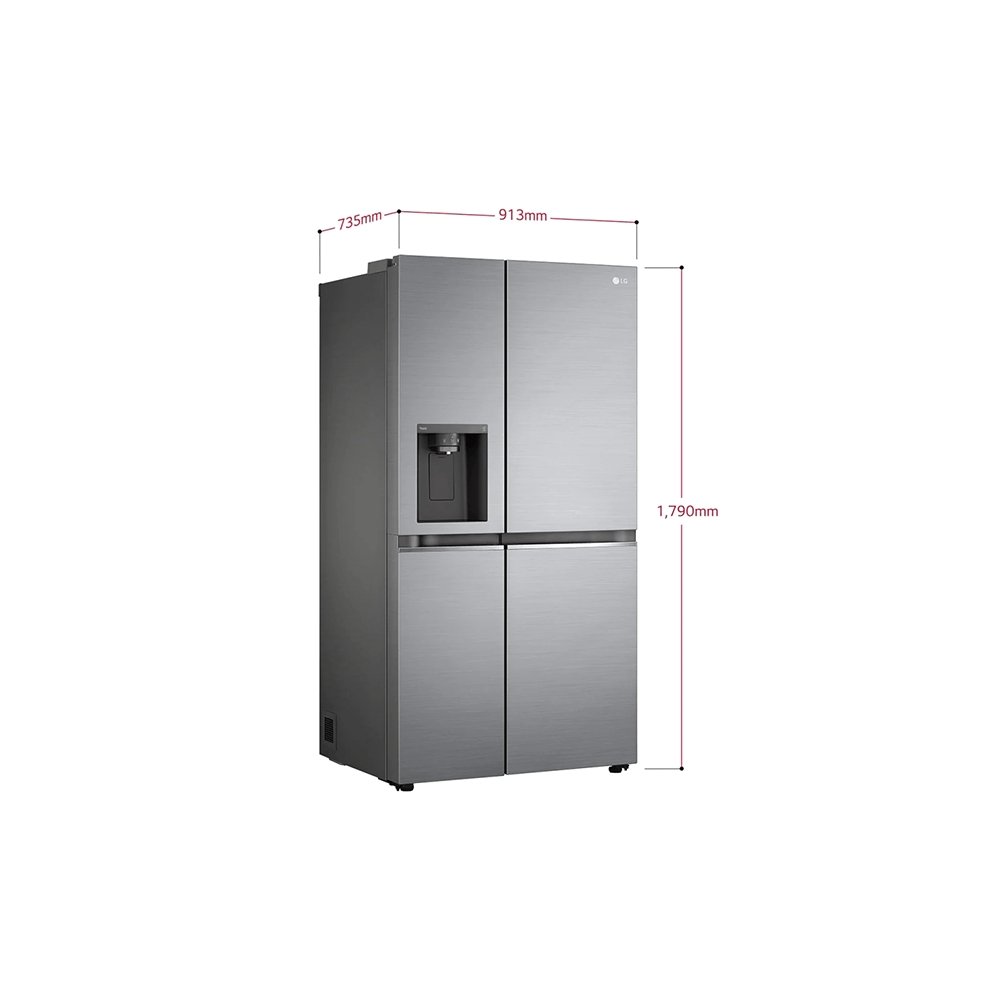 LG NatureFRESH™ GSLV71PZTF Non-Plumbed Total No Frost American Fridge Freezer - Steel | Atlantic Electrics - 39478157082847 