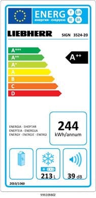 Liebherr SIGN3524 213 Litre Integrated In Column Freezer 177cm A++ Energy Rating 56cm Wide - White | Atlantic Electrics