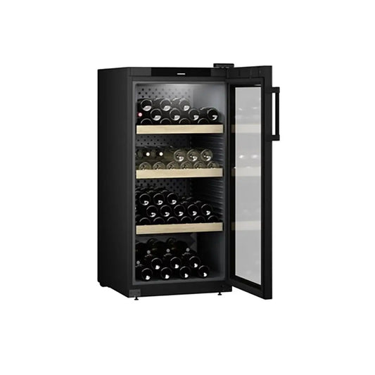 Liebherr WPBL4201 GrandCru 272 Litre Wine Storage Fridge, 141 0.75 Litre Bordeaux Bottles, 59.7cm Wide - Black | Atlantic Electrics