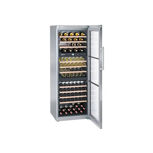 Liebherr WTES5872 Vinidor 503 Litre Multi-Temperature Wine Cabinet, 178 Bordeaux Bottles, 3 Temperature Zones, 70cm Wide - Stainless Steel | Atlantic Electrics