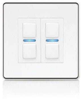 Lightwave L22WH 2 Gang Smart Series Dimmer, White Metal | Atlantic Electrics