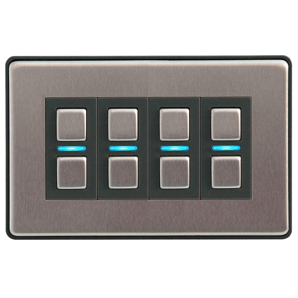 Lightwave L24-SS Smart Dimmer Switch 4 Gang - Stainless Steel | Atlantic Electrics - 40800941474015 