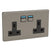 Thumbnail Lightwave LP42MK2 Smart Socket 2 gang, 3000 W, 230 V, Stainless Steel | Atlantic Electrics- 39478243557599