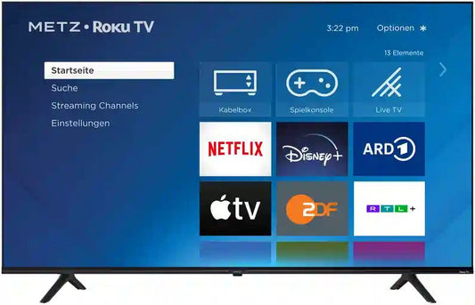 Metz 32MTD6000ZUK 32" DLED HD Smart TV with Roku Black | Atlantic Electrics