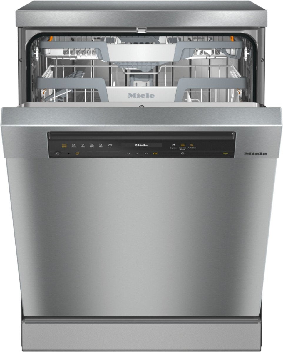 Miele G7410SC AutoDos Freestanding Full Size Dishwasher - Clean Steel | Atlantic Electrics - 41331924435167 