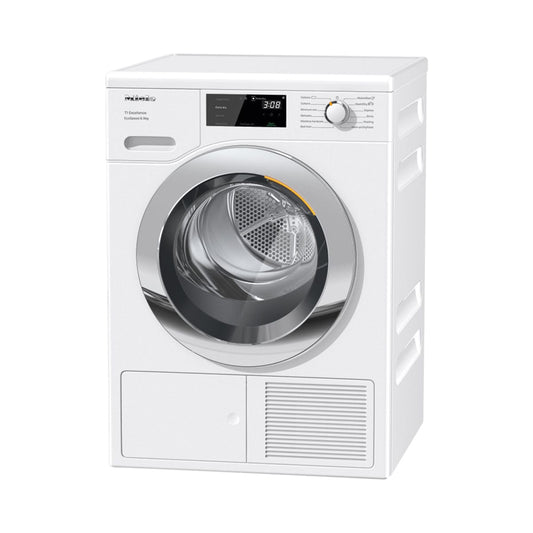 Miele TEH785WP Freestanding Heat Pump Tumble Dryer, 9kg Load, White | Atlantic Electrics