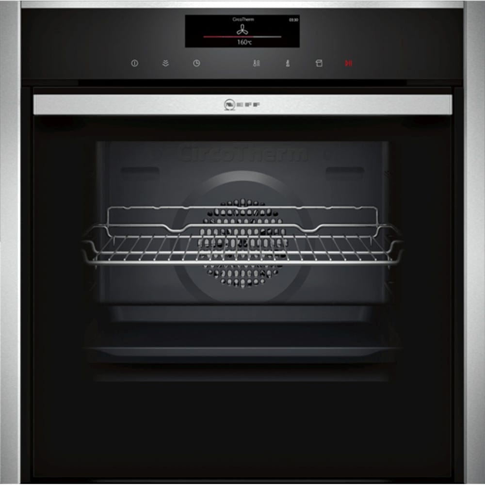 Neff B48FT78H0B N90 Multifunction Slide&Hide Wifi Connected Built In Electric Single Oven with added Steam Function - Stainless Steel | Atlantic Electrics - 39478280290527 