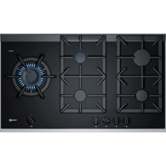 NEFF T29TA79N0 Gas Hob, Ceramic Glass, 5 Burner, 91.8cm Wide - Black | Atlantic Electrics