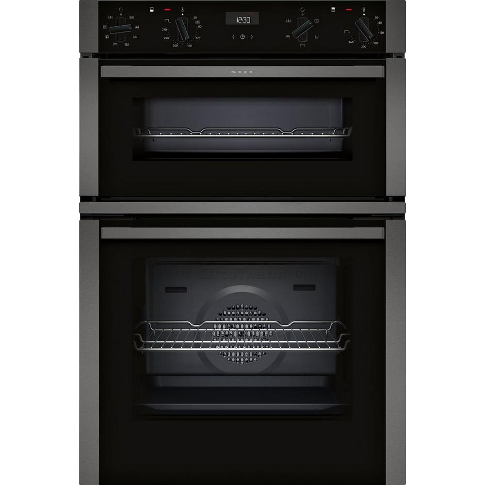 Neff U1ACE2HG0B 59.4cm Built In Electric Double Oven Black with Graphite Trim | Atlantic Electrics - 39478294085855 