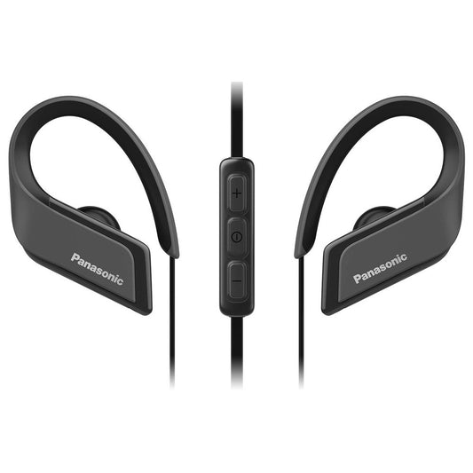 Panasonic Wings RPBTS35EK Cordless Neckband Water Resistant Bluetooth Earphones-Headphones - Black | Atlantic Electrics