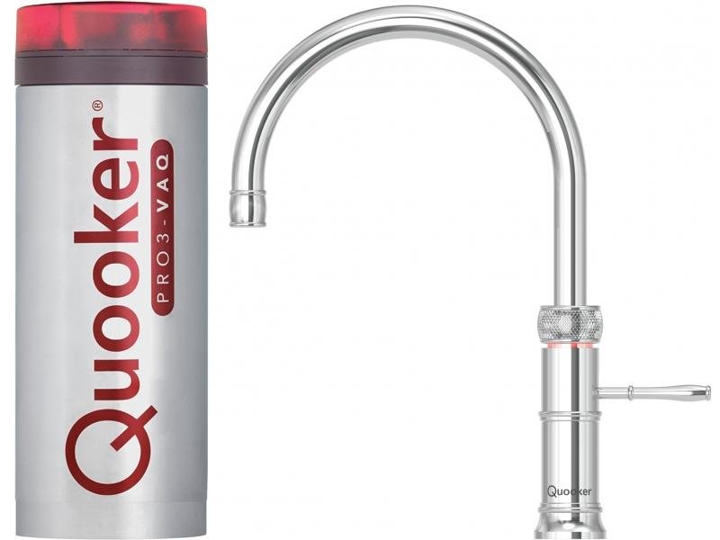 Quooker Classic Fusion Round PRO3 Chrome 3 in 1 Boiling Water Tap with 3 Liters Tank | Atlantic Electrics