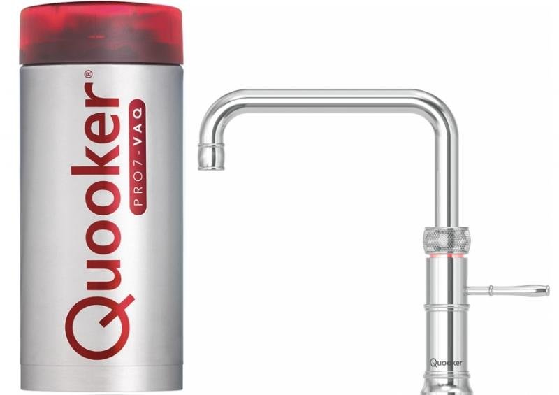 Quooker Classic Fusion Square PRO7 Chrome 3 in 1 Boiling Water Tap with 7 Liters Tank | Atlantic Electrics - 41499211170015 