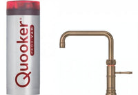 Thumbnail Quooker Classic Fusion Square PRO3 Patinated Brass 3 in 1 Boiling Water Tap with 3 Liters Tank | Atlantic Electrics- 41602957836511