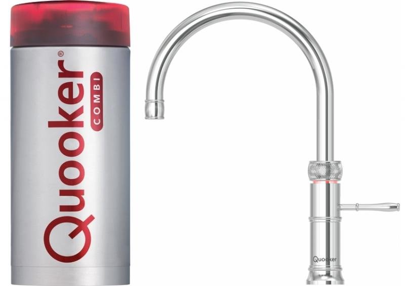 Quooker Classic Fusion Round COMBI 2.2 Chrome 3 in 1 Boiling Water Tap with 7 Liters Tank | Atlantic Electrics - 41499211923679 