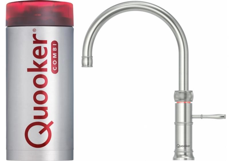 Quooker Classic Fusion Round COMBI 2.2 Stainless Steel 3 in 1 Boiling Water Tap with 7 Liters Tank | Atlantic Electrics - 41499211825375 