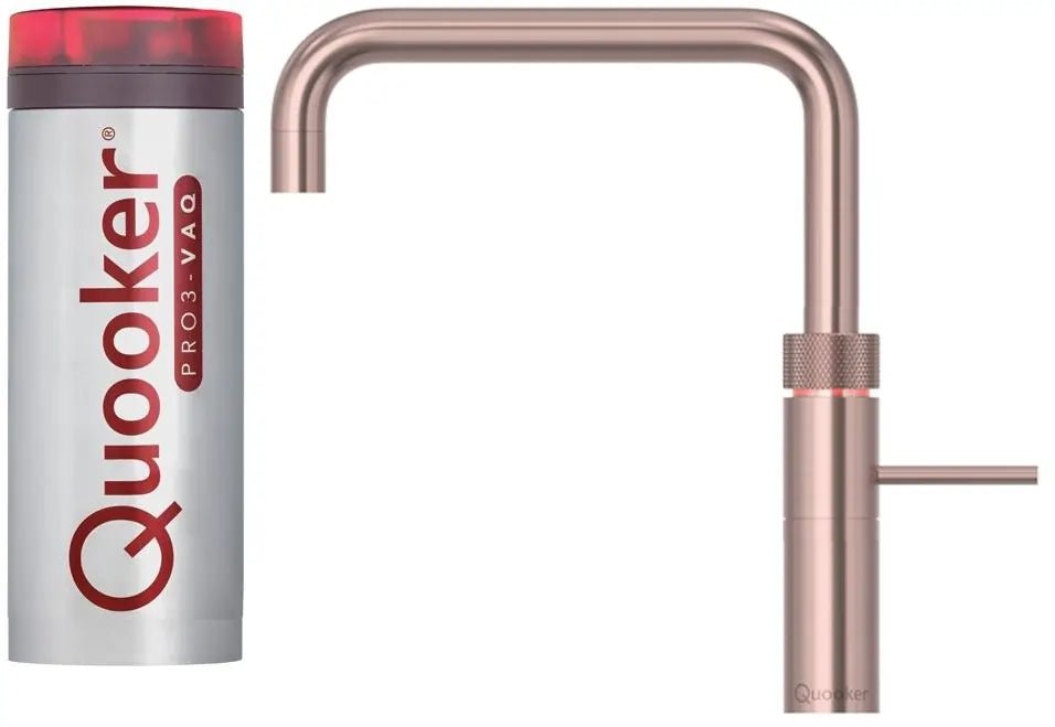 Quooker Fusion Square PRO3 Rose Copper 3 in 1 Boiling Water Tap with 3 Liters Tank | Atlantic Electrics - 41617651597535 