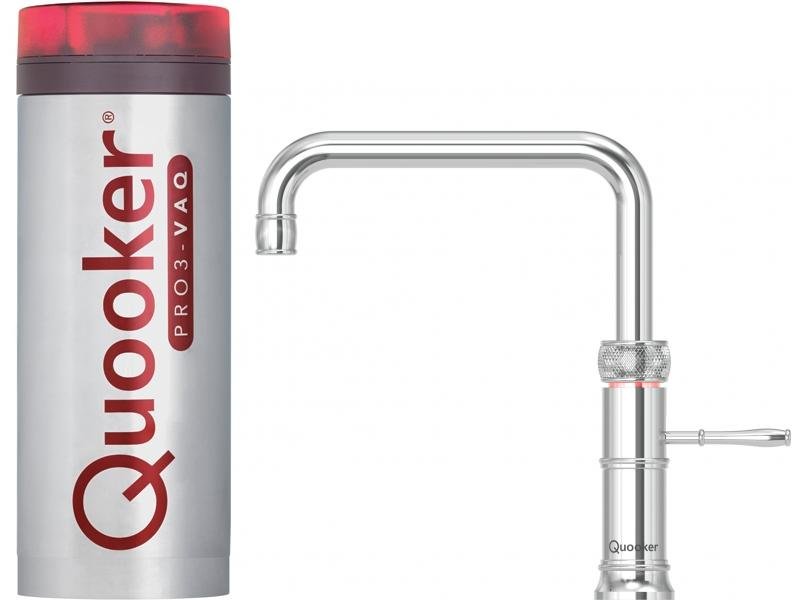 Quooker Classic Fusion Square PRO3 Stainless Steel 3 in 1 Boiling Water Tap with 3 Liters Tank | Atlantic Electrics - 41484420514015 