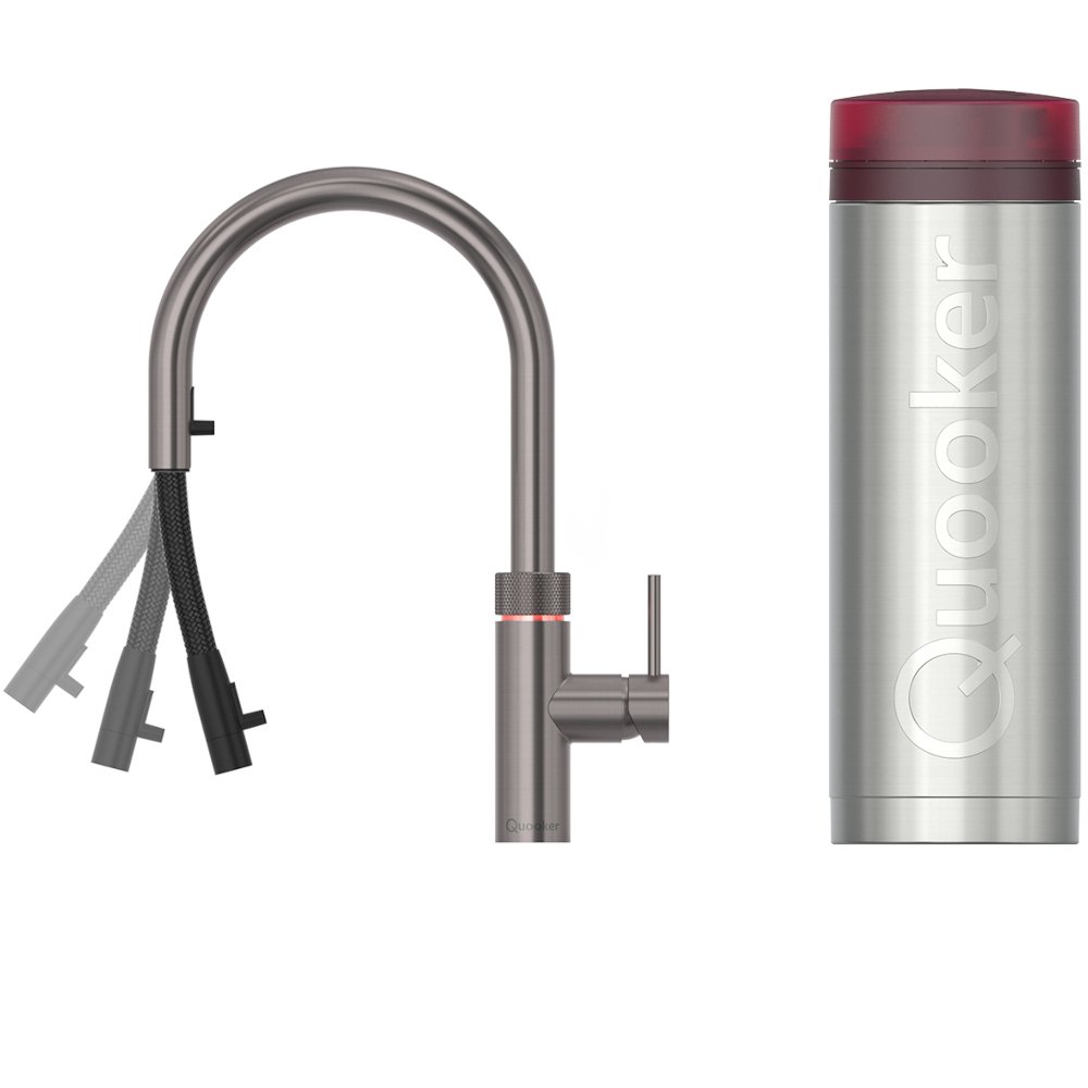 Quooker Flex PRO7 Gunmetal 3 in 1 Boiling Water Tap with 7 Liters Tank | Atlantic Electrics - 41569701232863 