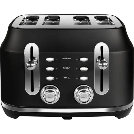 Rangemaster RMCL4S201BK 2100W 4 Slice Toaster - Matte Black | Atlantic Electrics