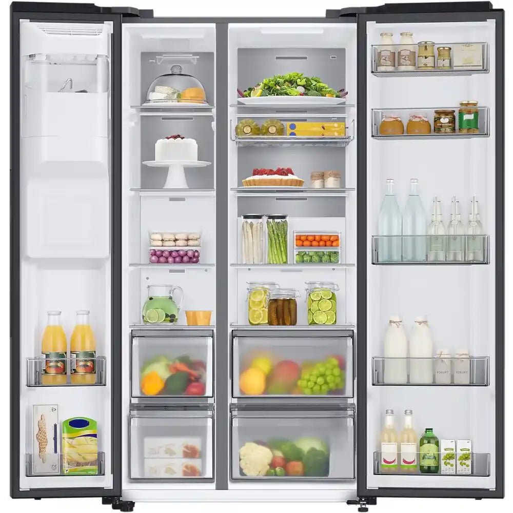 Samsung RS68A884CB1EU 91.2cm No Frost Plumbed American Style Fridge Freezer - Black | Atlantic Electrics - 40182532669663 