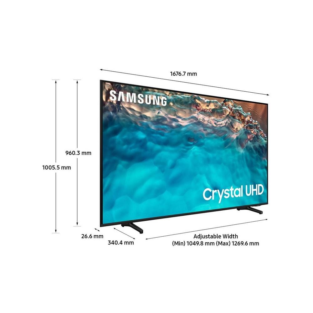 Samsung UE75BU8000KXXU 75" 4K HDR Smart TV with Voice Assistants | Atlantic Electrics - 39478396158175 