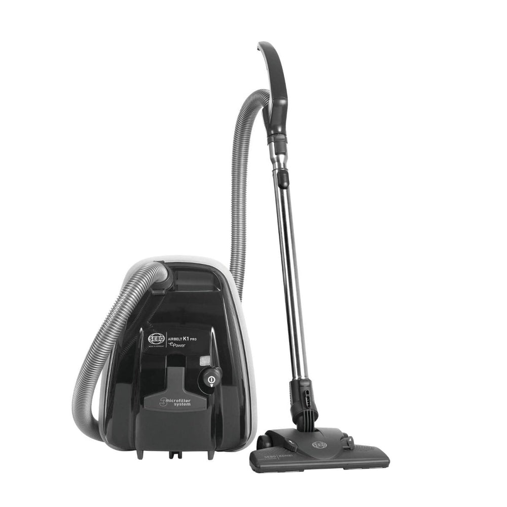 Sebo 92662GB Airbelt K1 Pro ePower Bagged Cylinder Vacuum Cleaner - Dark Grey | Atlantic Electrics - 39478399369439 