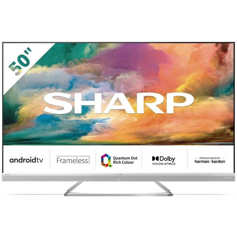 Sharp 4TC50EQ4KM2AG 50" 4K UHD Frameless Quantum Dot Android TV | Atlantic Electrics - 39478414377183 