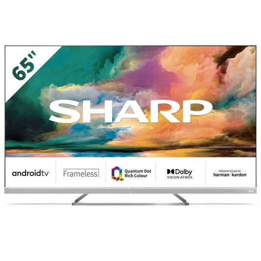 Sharp 4TC65EQ4KM2AG 65" 4K UHD Frameless Quantum Dot Android TV | Atlantic Electrics
