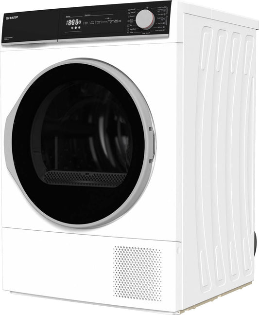 Sharp KDNHH9S8GW3EN 9kg Heat Pump Tumble Dryer White | Atlantic Electrics