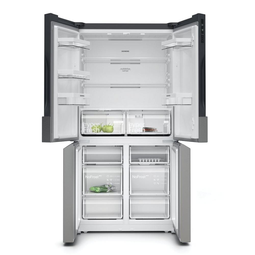 Siemens KF96NVPEAG 605 Litre French Door Fridge Freezer with Bottom Freezer, multiDoor, 91cm Wide - Inox-easyclean | Atlantic Electrics - 39478425354463 