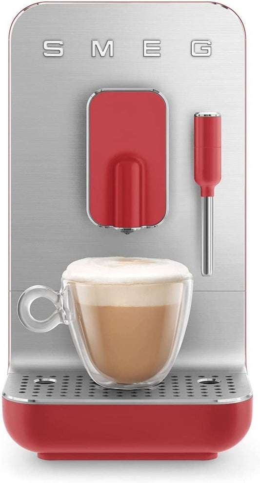 Smeg BCC02RDMUK Retro Bean to Cup Coffee Machine With Steam Wand - Red | Atlantic Electrics