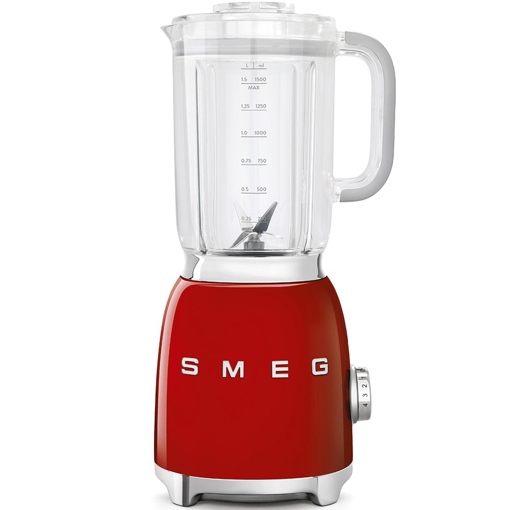 SMEG BLF01RDUK 50's Style Blender, 4 Speeds, 800W, 19.7cm Wide - Red | Atlantic Electrics - 39478429450463 