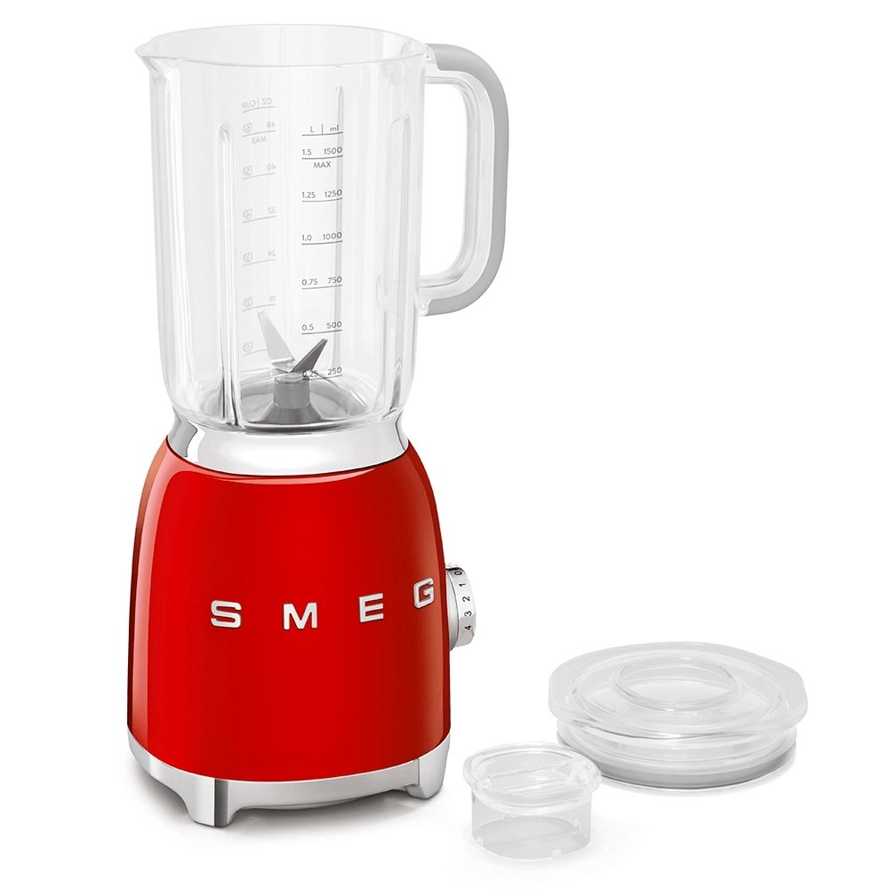 SMEG BLF01RDUK 50's Style Blender, 4 Speeds, 800W, 19.7cm Wide - Red | Atlantic Electrics - 39478429614303 