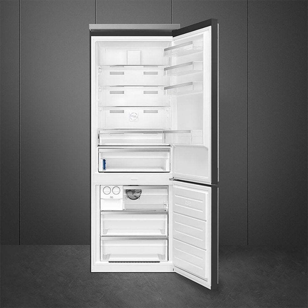 Smeg FA490RAN/G 461 Litre Portofino Right Hand Hinge Frost Free Fridge Freezer, 70.4cm Wide - Anthracite | Atlantic Electrics - 39478438166751 