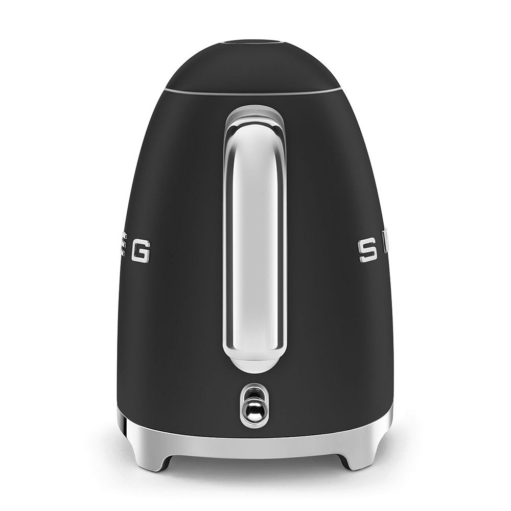 SMEG KLF03BLMUK 1.7 Litre 50's Style Kettle, 22.6cm Wide - Matte Black | Atlantic Electrics - 39478437216479 