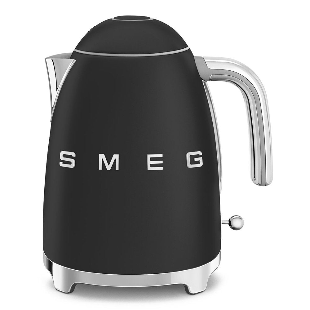 SMEG KLF03BLMUK 1.7 Litre 50's Style Kettle, 22.6cm Wide - Matte Black | Atlantic Electrics - 39478436856031 