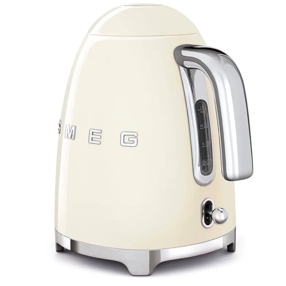 Smeg KLF03CRUK 1.7 Litre 50's Style Kettle, 3000W, 22.6cm Wide - Cream | Atlantic Electrics - 39478431187167 