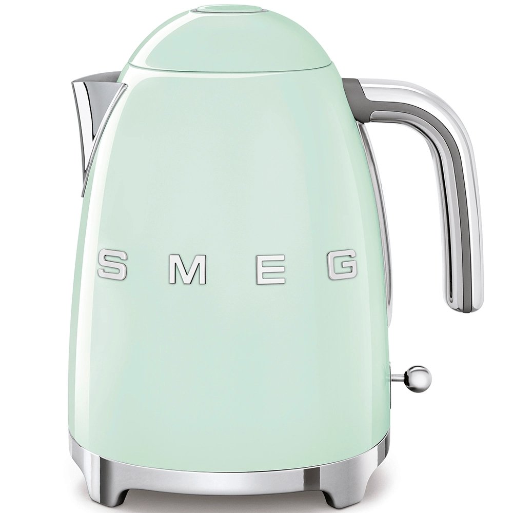 SMEG KLF03PGUK 1.7 Litre 50's Style Kettle, 22.6cm Wide - Pastel Green | Atlantic Electrics