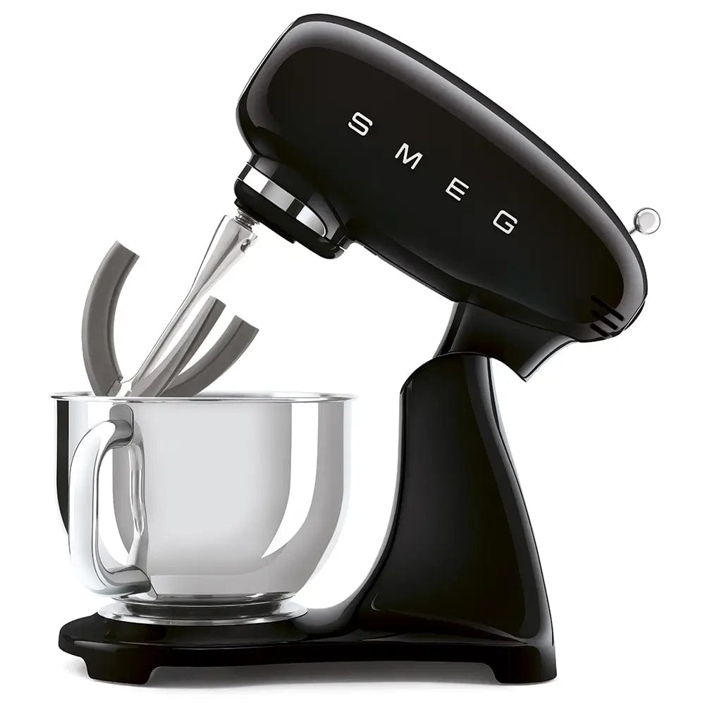 Smeg SMF03BLUK 50's Style Stand Mixer, 4.8 Litre Bowl Capacity, 10 Speeds, 40.5cm Wide - Black | Atlantic Electrics