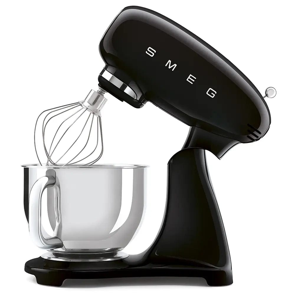 Smeg SMF03BLUK 50's Style Stand Mixer, 4.8 Litre Bowl Capacity, 10 Speeds, 40.5cm Wide - Black | Atlantic Electrics