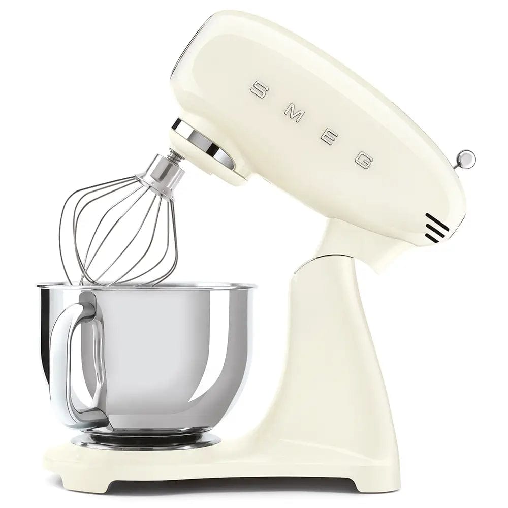 Smeg SMF03CRUK 50's Style Stand Mixer, 4.8 Litre Bowl Capacity, 10 Speeds, 40.5cm Wide - Cream | Atlantic Electrics