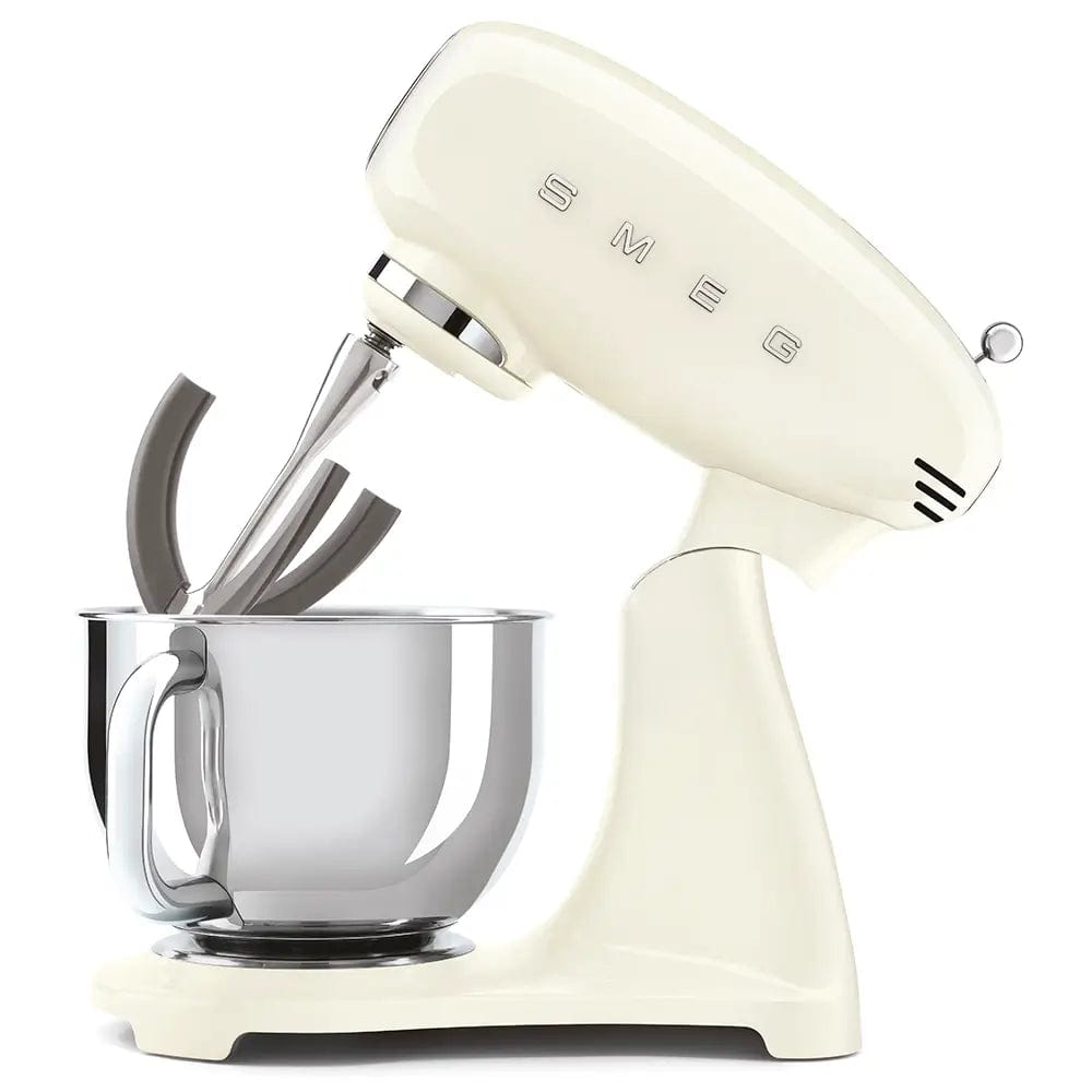 Smeg SMF03CRUK 50's Style Stand Mixer, 4.8 Litre Bowl Capacity, 10 Speeds, 40.5cm Wide - Cream | Atlantic Electrics