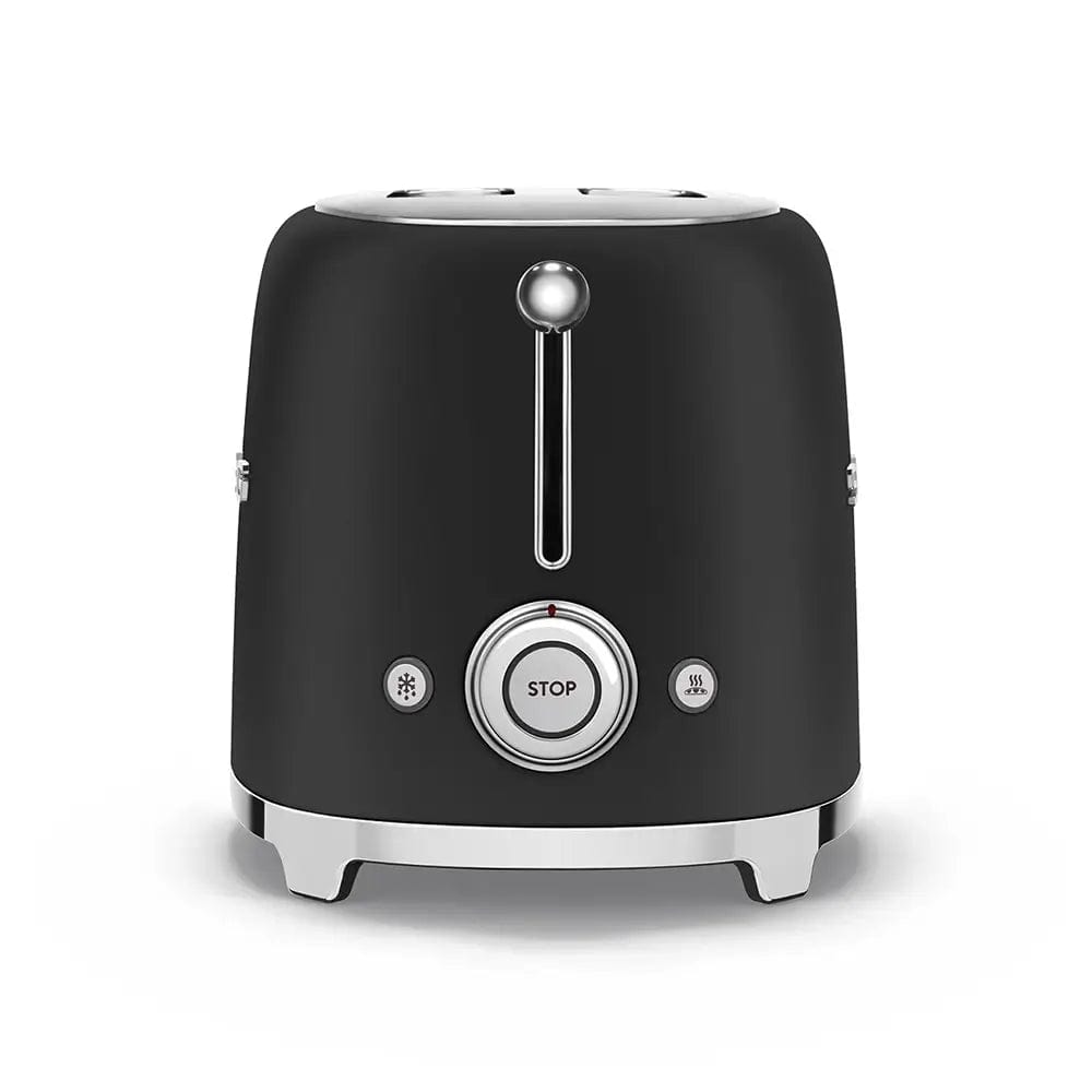 Smeg TSF01BLMUK 31cm Wide 50's Style Toaster, 2 Slices - Matte Black | Atlantic Electrics - 39478452388063 