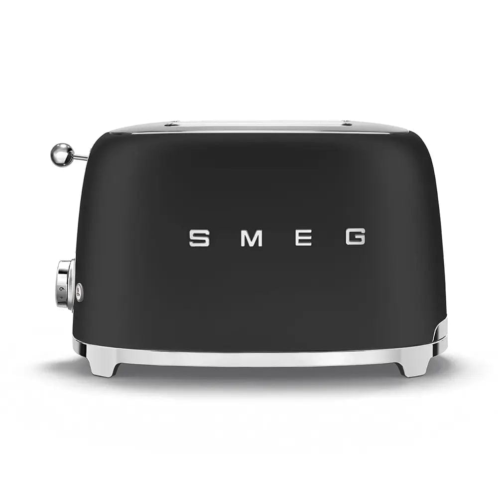 Smeg TSF01BLMUK 31cm Wide 50's Style Toaster, 2 Slices - Matte Black | Atlantic Electrics - 39478452420831 