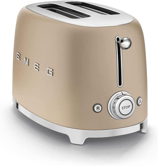 SMEG TSF01CHMUK 2-Slice Toaster - Matte Champagne Gold | Atlantic Electrics