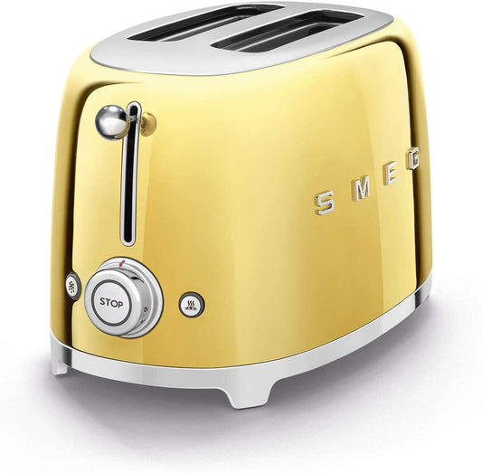 SMEG TSF01GOUK 2-Slice Toaster - Gold | Atlantic Electrics